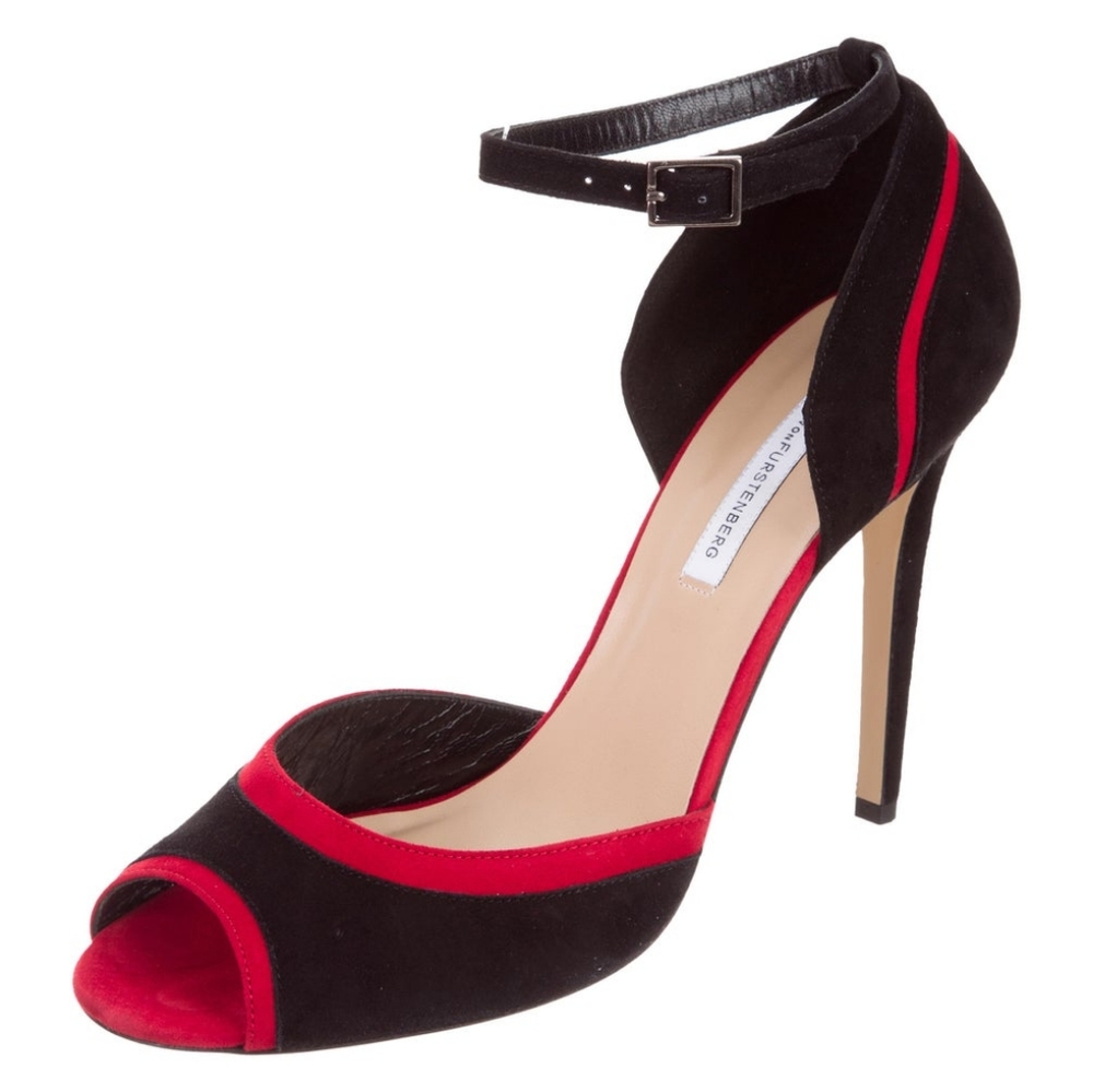 Diane von Furstenberg Suede Bicolor Sandals